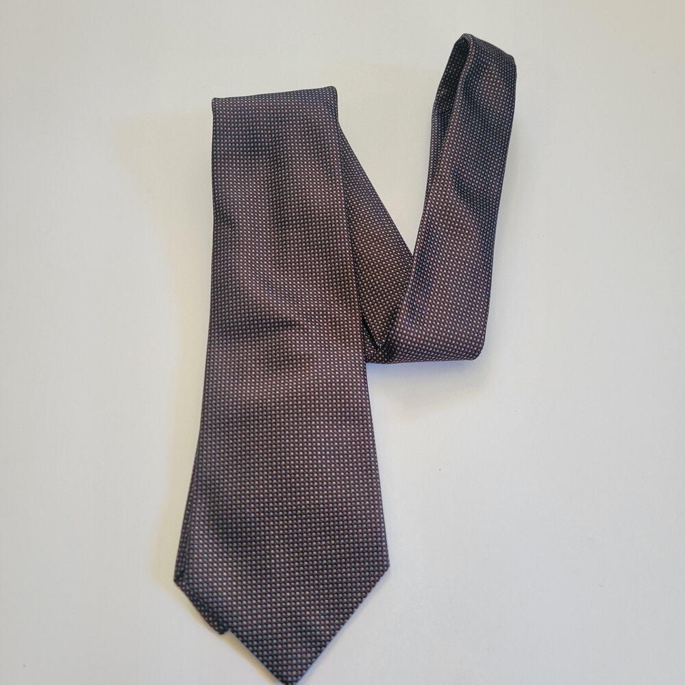 Kiton Napoli Neck Tie Mens One Size Brown Blue Dot Silk Made Italy Business